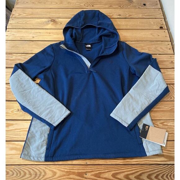 NWT $99 The North Face 1/4 Zip Hoodie Wyrte Jacket Size XL Women’s Blue